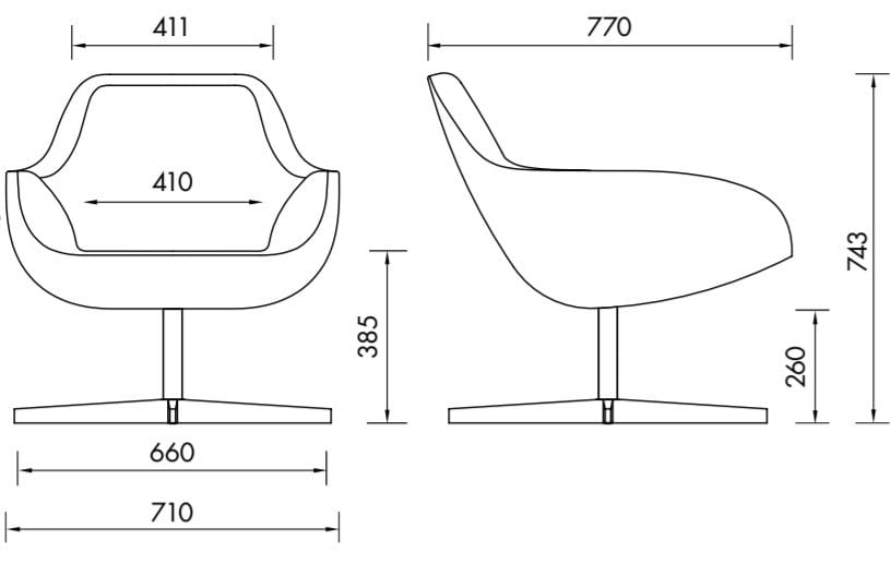 Тканевое вращающееся кресло с подлокотниками ALMA DESIGN X Big ARCH-00043633 - Вид №4