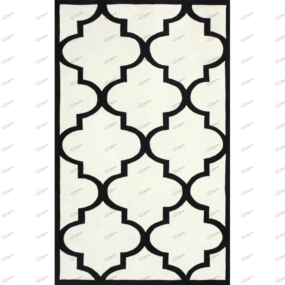Ковер Trelli белый 300х400 DOLLY CAPRETS ДИЗАЙНЕРСКИЕ, ТРЕЛЬЯЖНЫЙ УЗОР 015112 Белый;чёрный 