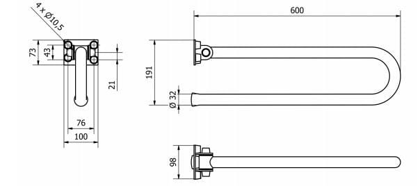 Откидная опорная штанга Thermomat окрашенная ARCH-00135638 - Вид №2