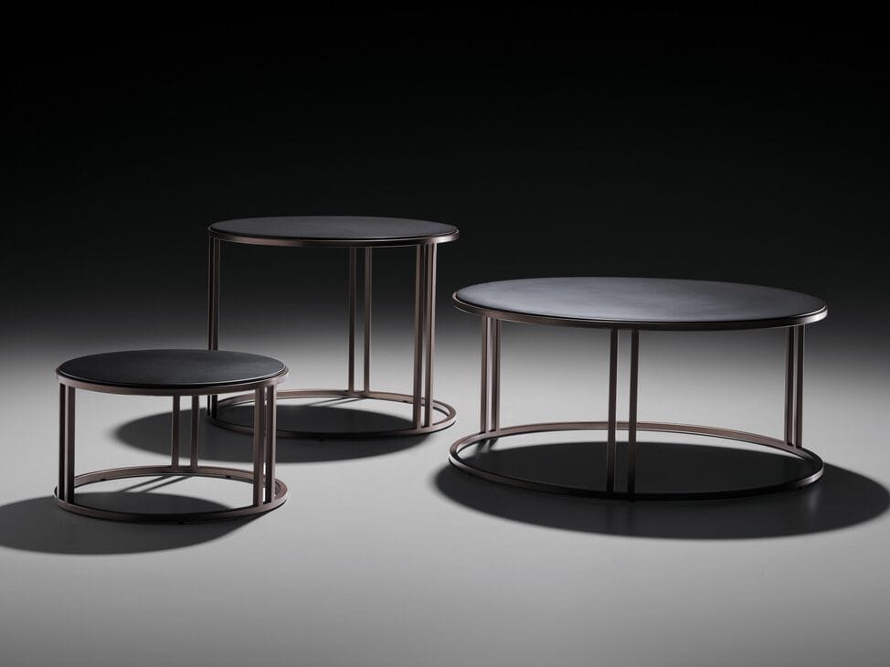 Круглый металлический и деревянный журнальный столик Twils ORION ARCH-00000706