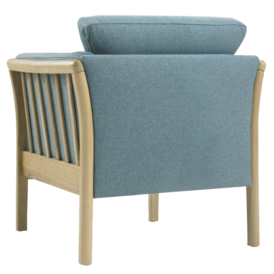 Кресло Aya, цельный лакированный дуб, сине-зеленое Kragelund 12901202520 - Вид №2