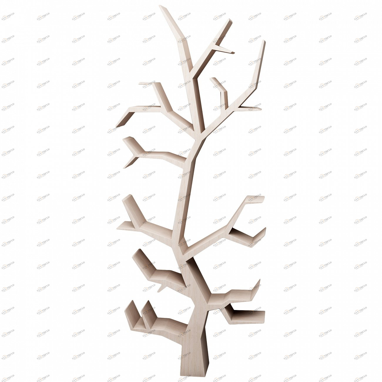 Стеллаж деревянный дизайнерский беленый дуб "Дерево" от Odingeniy ODINGENIY СТЕЛЛАЖИ "ДЕРЕВО" 178374 Белый 