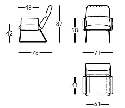 Тканевое кресло с подлокотниками SANCAL ARCH-00070638 - Вид №3