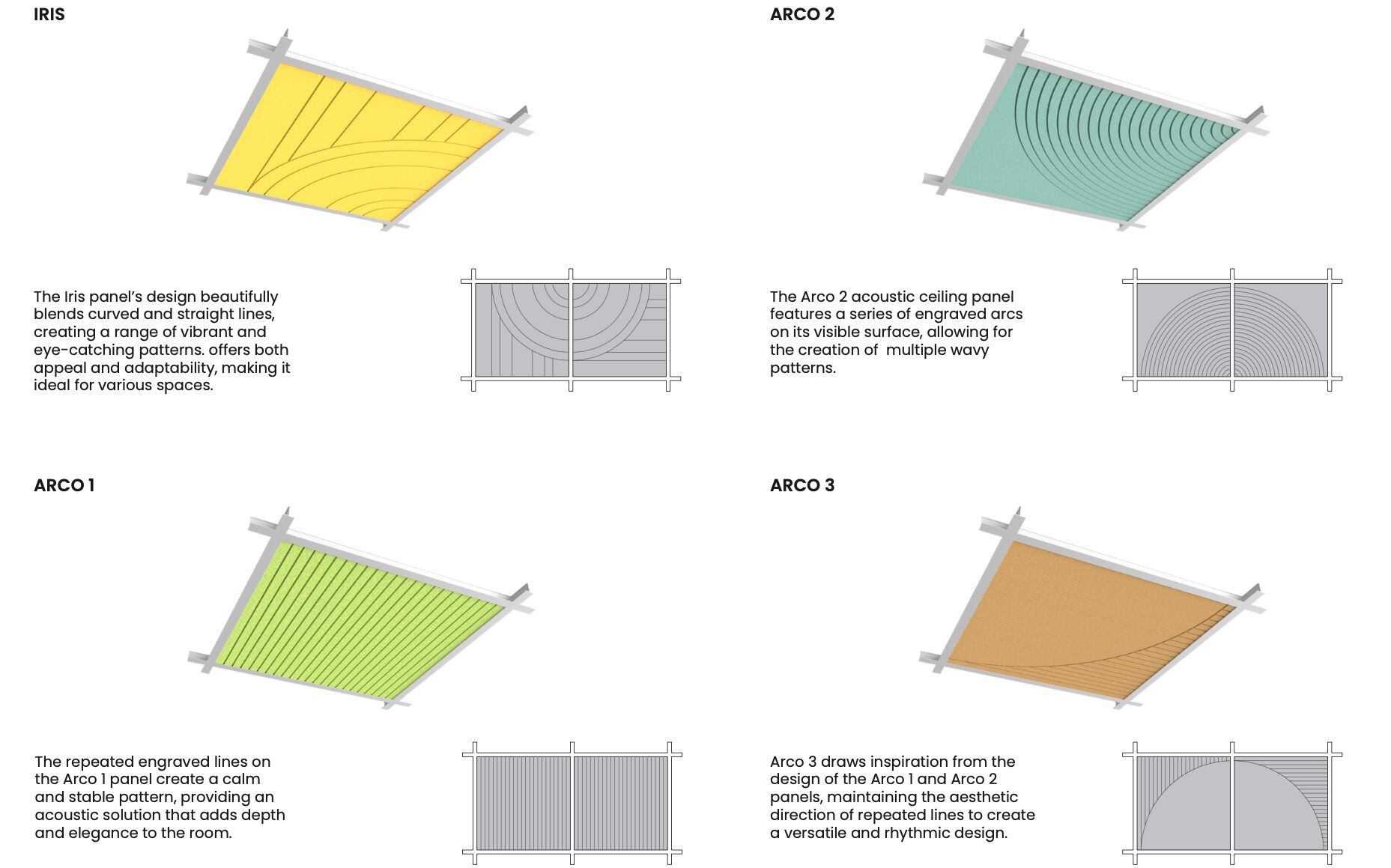 Потолочная офисная акустическая панель Askia FLAT ARCH-00003260 - Вид №1