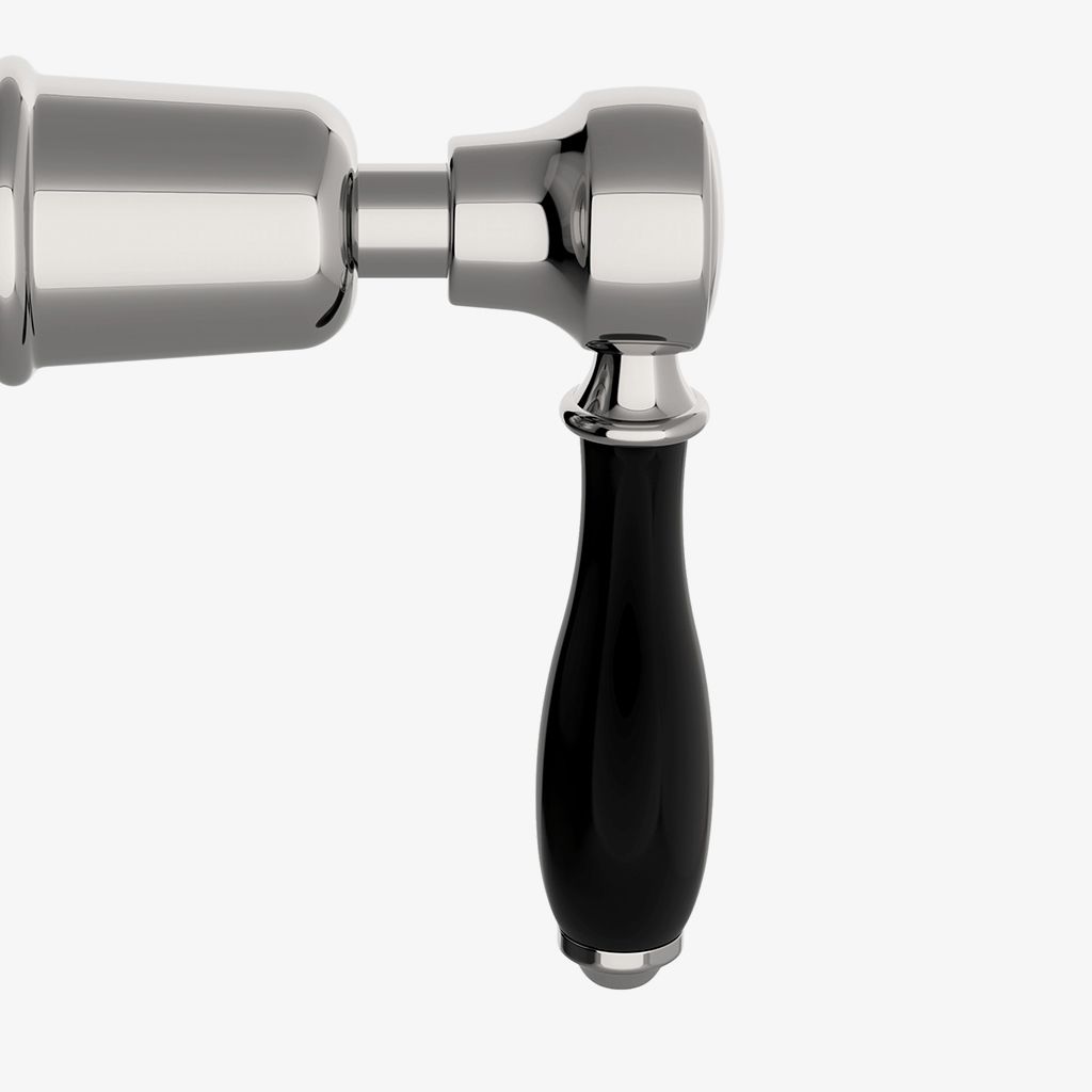 EAVC74 Облицовка клапана регулировки объема Easton Classic с рычажной ручкой из черного фарфора Waterworks  - Вид №1