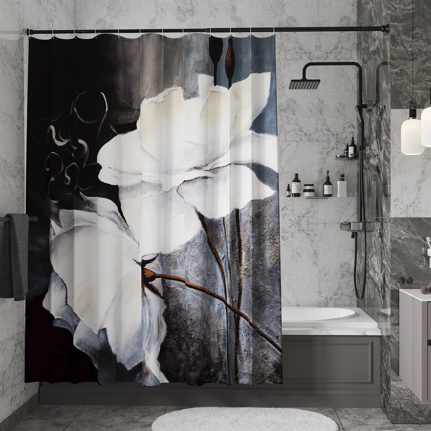 SC-70102 Ammer Шторка для ванной WasserKRAFT 