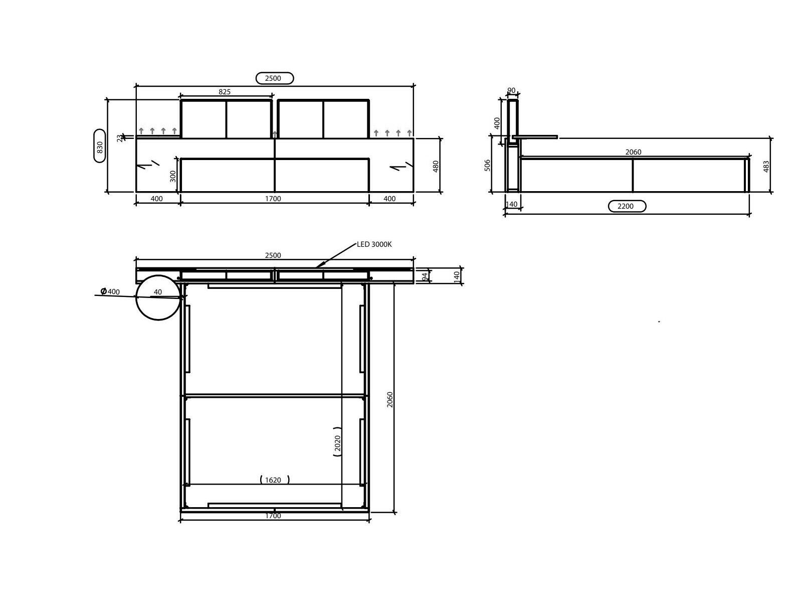 Двуспальная кровать из ткани с мягким изголовьем и встроенными тумбочками Laskasas Origin ARCH-00106710 - Вид №8