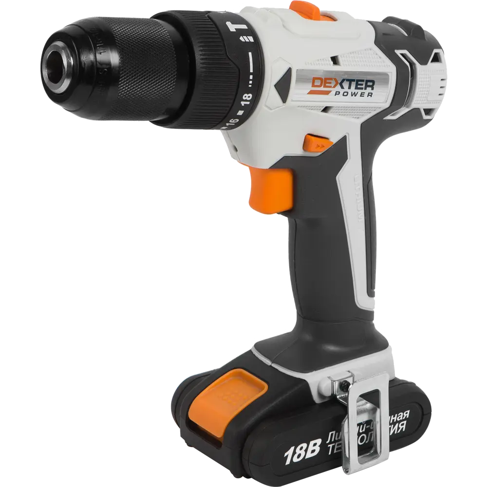 Дрель-шуруповерт ударная аккумуляторная Dexter Power CDI219LD.Q, 18 В Li-Ion 2 Ач STLM-2120600