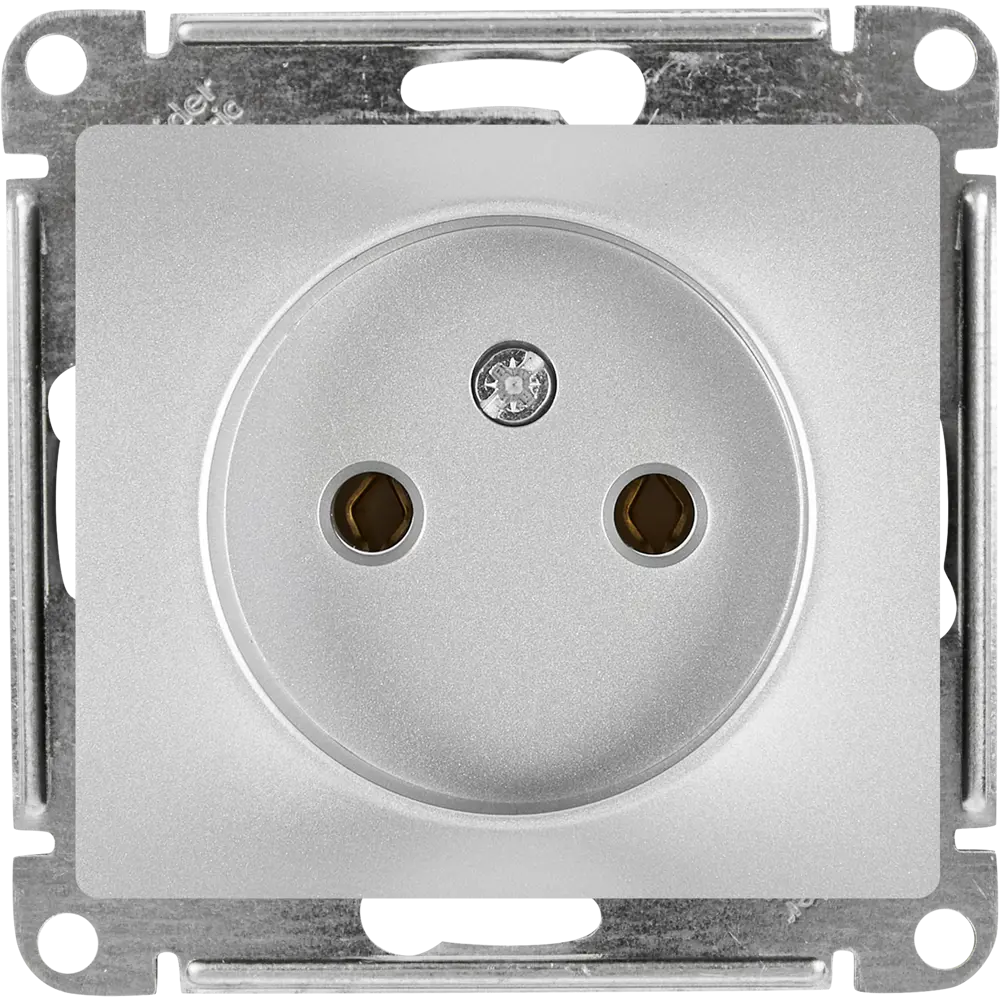 Розетка Schneider Electric Glossa без заземления в алюминиевом исполнении 86710187 STLM-0070804