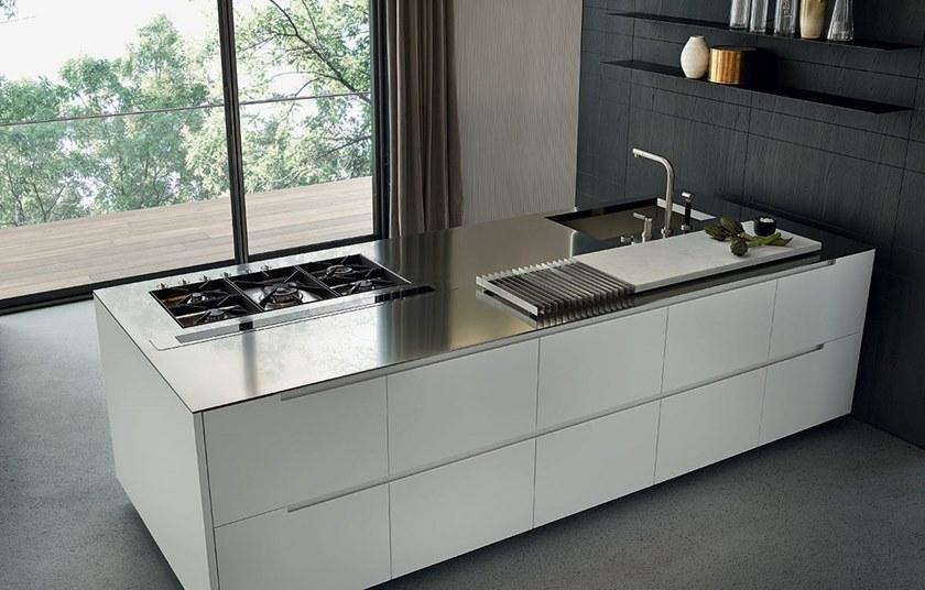 Poliform Кухня из стали и дерева с полуостровом sun-id-1424834 - Вид №21