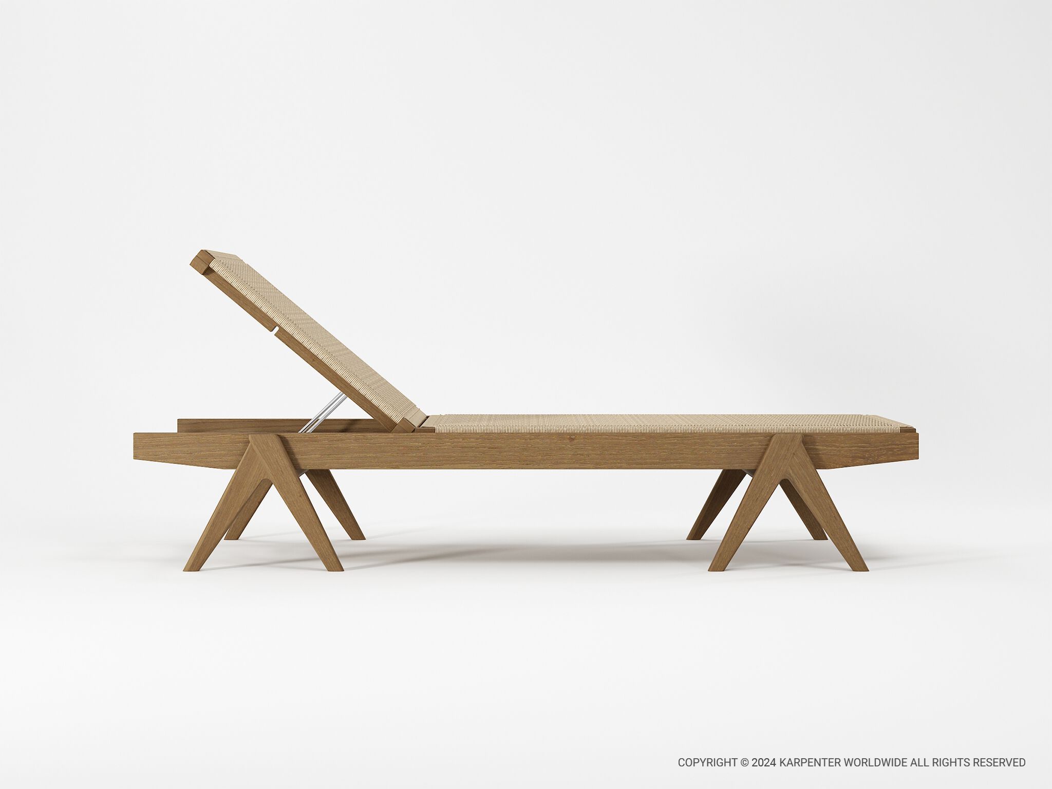 Садовая кровать с откидной спинкой из тикового дерева KARPENTER Tribute Outdoor ARCH-00043048 - Вид №4