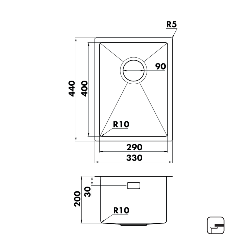 Кухонные мойки Eco Marino SME-330.A SEAMAN  - Вид №3