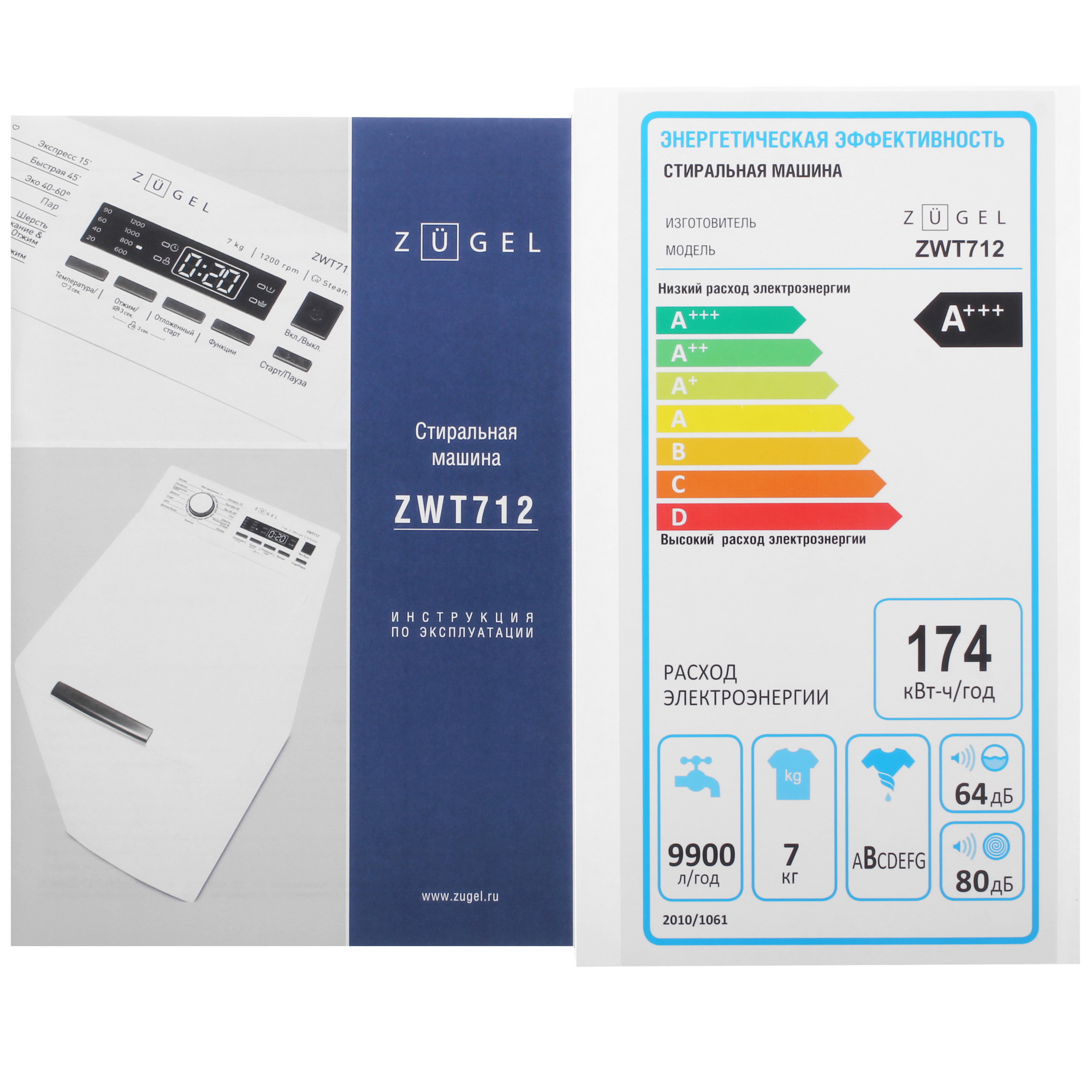 9283350 Стиральная машина ZUGEL ZWT712 белый STDN-0121483 - Вид №11