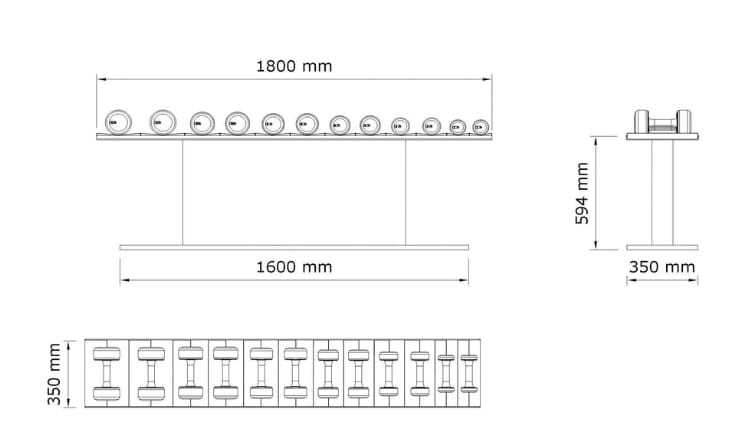 Набор гантелей из нержавеющей стали и дерева PENT Colmia ARCH-00081984 - Вид №11