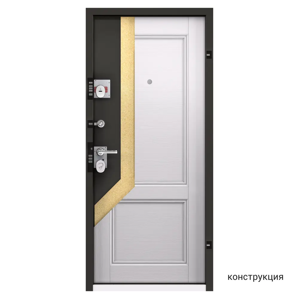 Дверь металлическая Контрол Танганика, 880 мм, правая, цвет белый TOREX STLM-2156037 - Вид №6