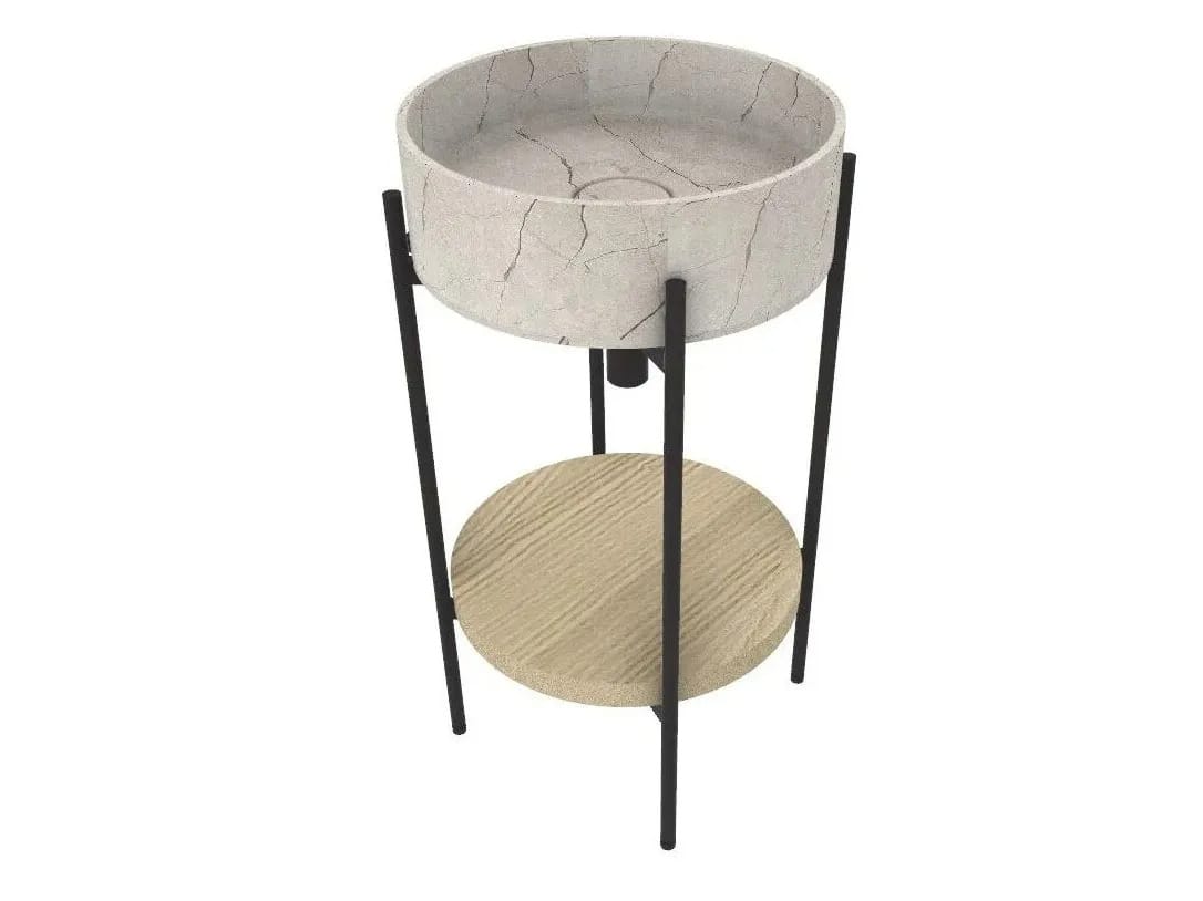 Мраморная круглая отдельно стоящая раковина MOMA Design TOWER OPEN ARCH-00124760 - Вид №1