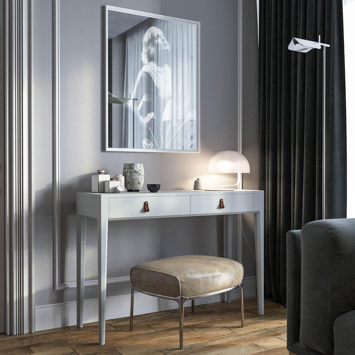 Туалетный столик с ящиками осветленный дуб Case THE IDEA  210498 Бежевый  - Вид №3