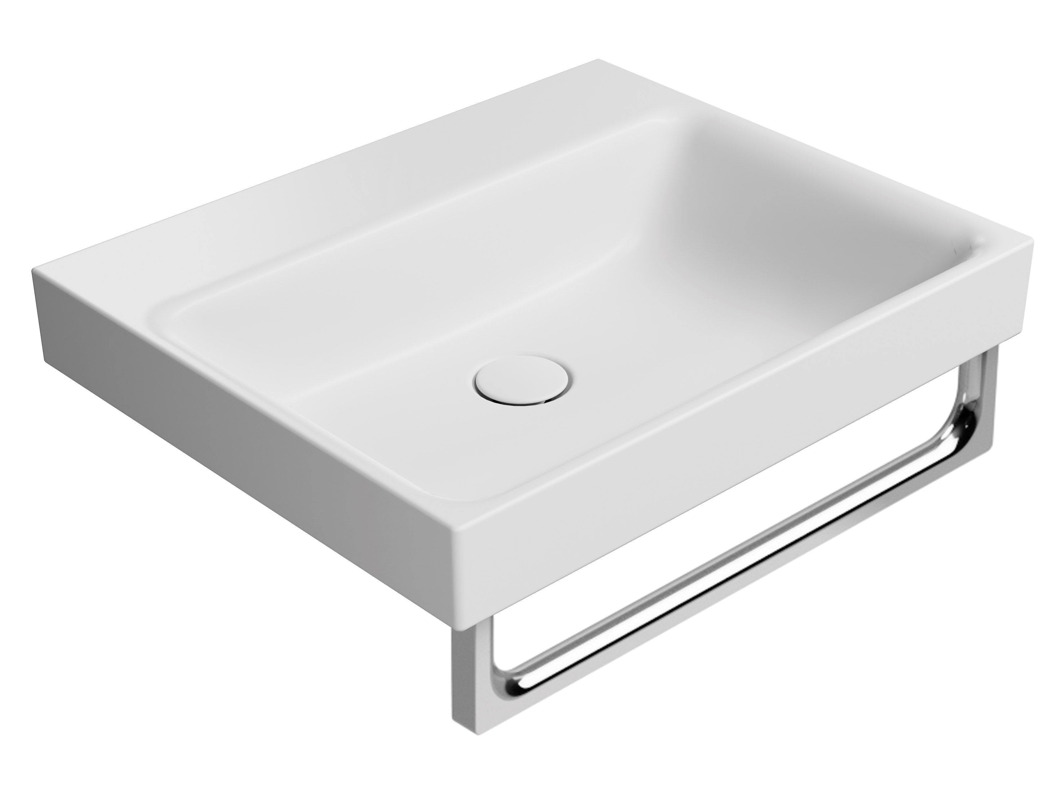 Керамическая прямоугольная раковина с держателем для полотенец GSI ceramica Nubes ARCH-00027898 - Вид №3