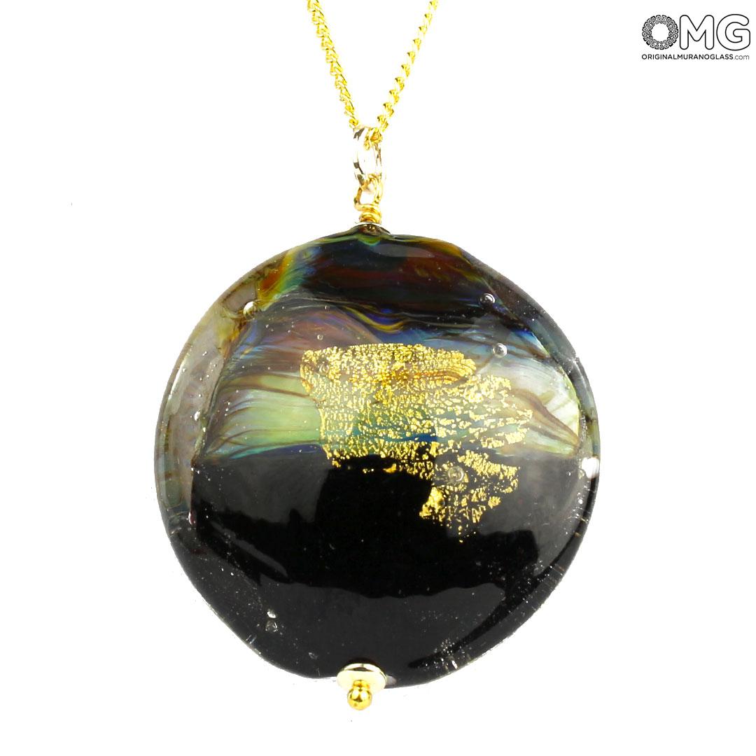 3748 ORIGINALMURANOGLASS Подвеска Озирис - золото и халцедоновое стекло - муранское стекло OMG 57 см  - Вид №1