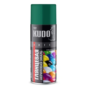 Эмаль аэрозольная универсальная KUDO акриловая глянцевая цвет темно-зеленый 520 мл