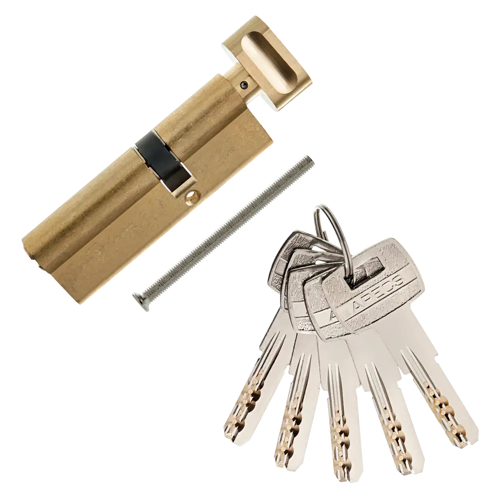 Цилиндр Apecs SM-90, 35х55 мм, ключ/вертушка, цвет золотой STLM-2022178 - Вид №1