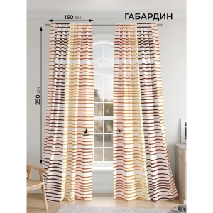 91711451 Комплект штор на шторной ленте Comfy Way Рипаринс 150x250 см цвет белый STLM-1025390