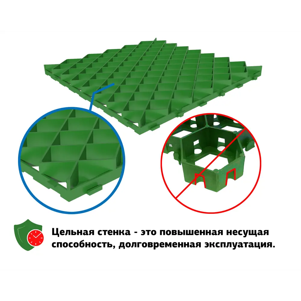 Газонная решетка GIDROLICA 60×60 см для укрепления травяного покрытия 82878091 STLM-0037387