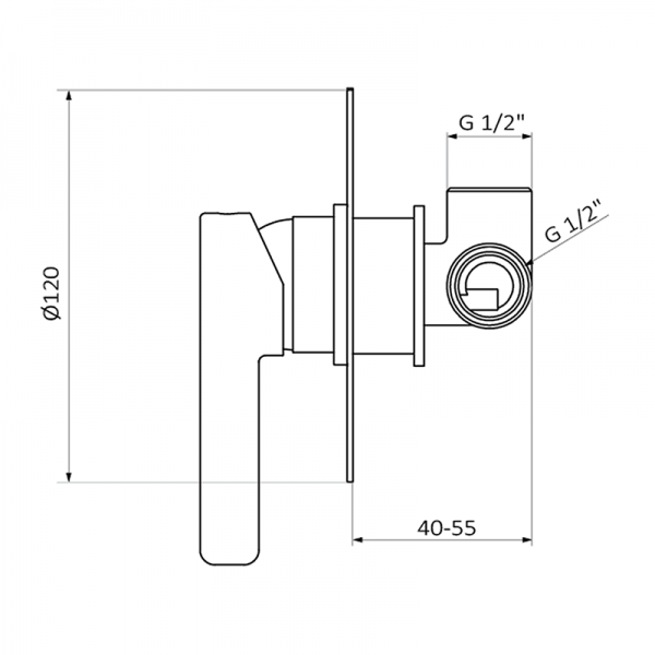 74115740 PREMIUM Хром Встроенный смеситель Хром GRB MIXERS AXIS - Вид №1