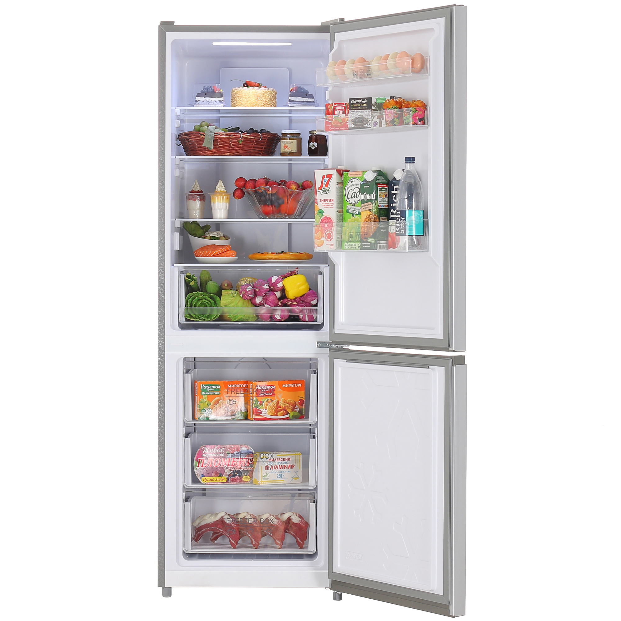 9944654 Холодильник с морозильником   Nordfrost RFC 350D NFS серебристый STDN-0024657 - Вид №5