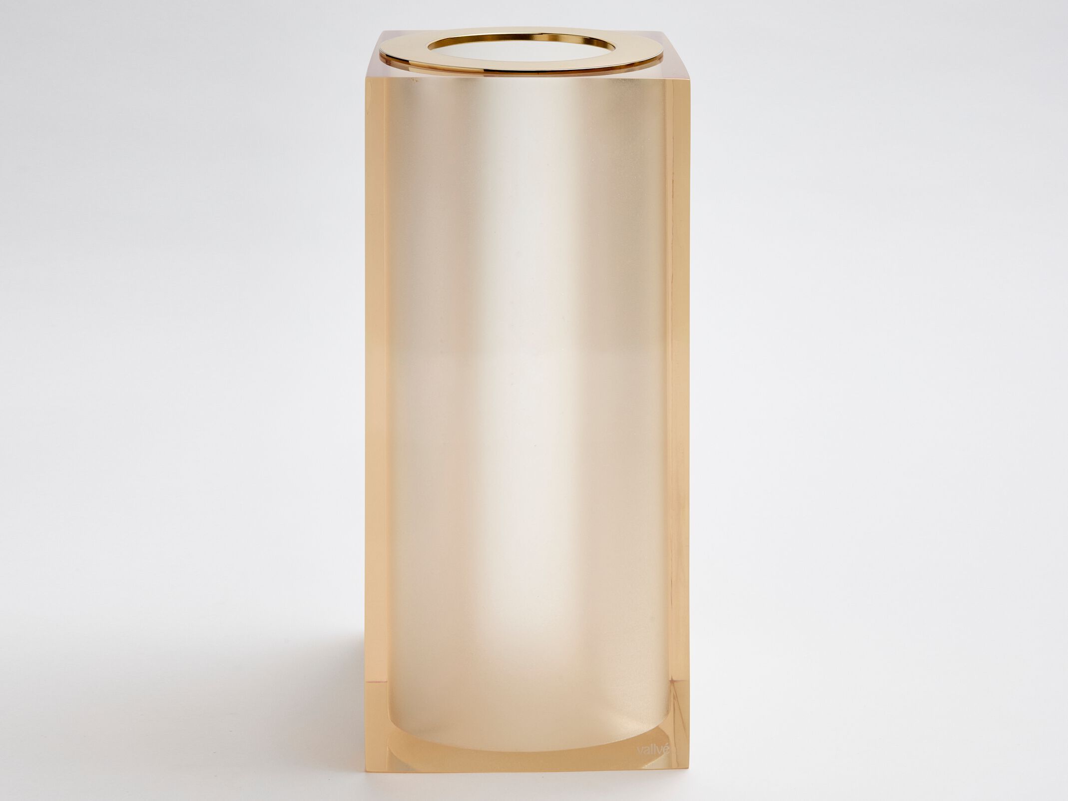 Мусорная корзина из смолы Vallvé ГЛЯНЦЕВОЕ СВЕТЛО-ЗОЛОТОЕ ARCH-00106099