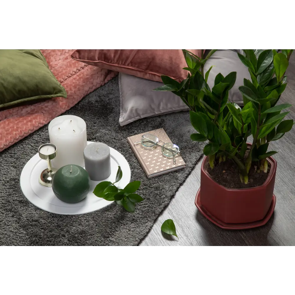 Подушка с пуговицей Бархат 43x43 см цвет зеленый LINEN WAY STLM-2119626 - Вид №6