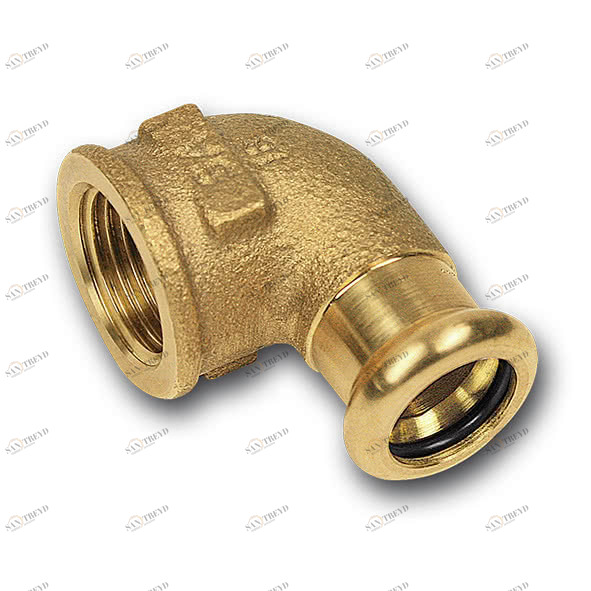 1809035114 SANHA 8090G пресс-фитинг, бронза, угловой переход ВПр-ВР 35x11/4 мм 