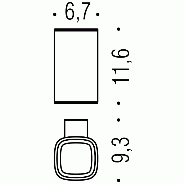 B30020NM B3002NM Стакан настенный (чёрный) COLOMBO TRENTA Colombo Design - Вид №1