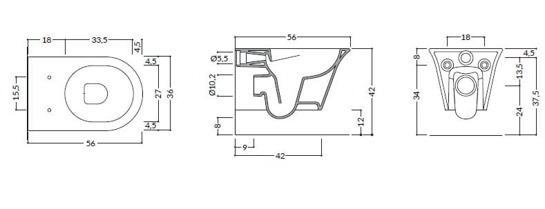 Керамический подвесной туалет Gruppo Geromin Avigo ARCH-00145402 - Вид №2