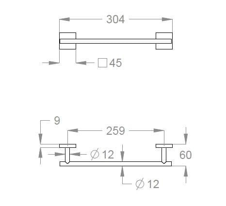 Держатель для полотенец из нержавеющей стали Fir Italia аксессуары для ванной комнаты сталь ARCH-00112715 - Вид №2