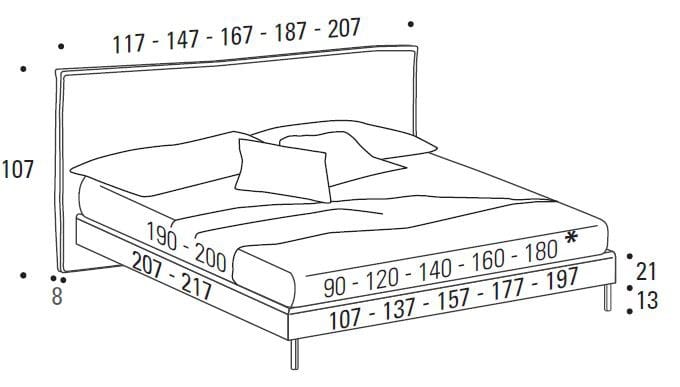 Двуспальная кровать для хранения ткани с мягким изголовьем Felis Bedstories ARCH-00073007 - Вид №10