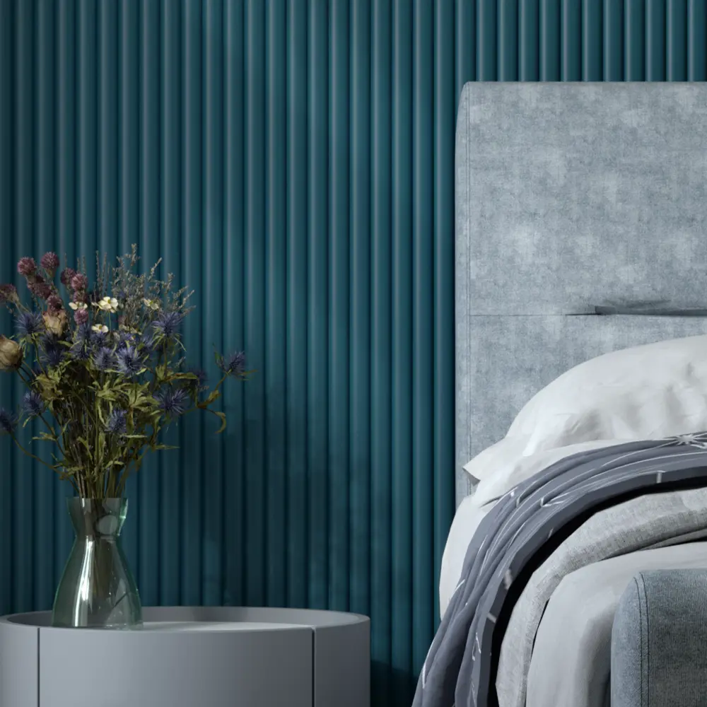 STELLA Вэйв: Стеновая панель МДФ с волнообразным дизайном в синем цвете 89378901 STLM-1515627 - Вид №3