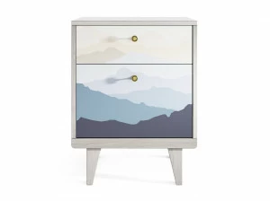 Прикроватная тумбочка дизайнерская белая с синим Thimon THE IDEA  210289 Белый