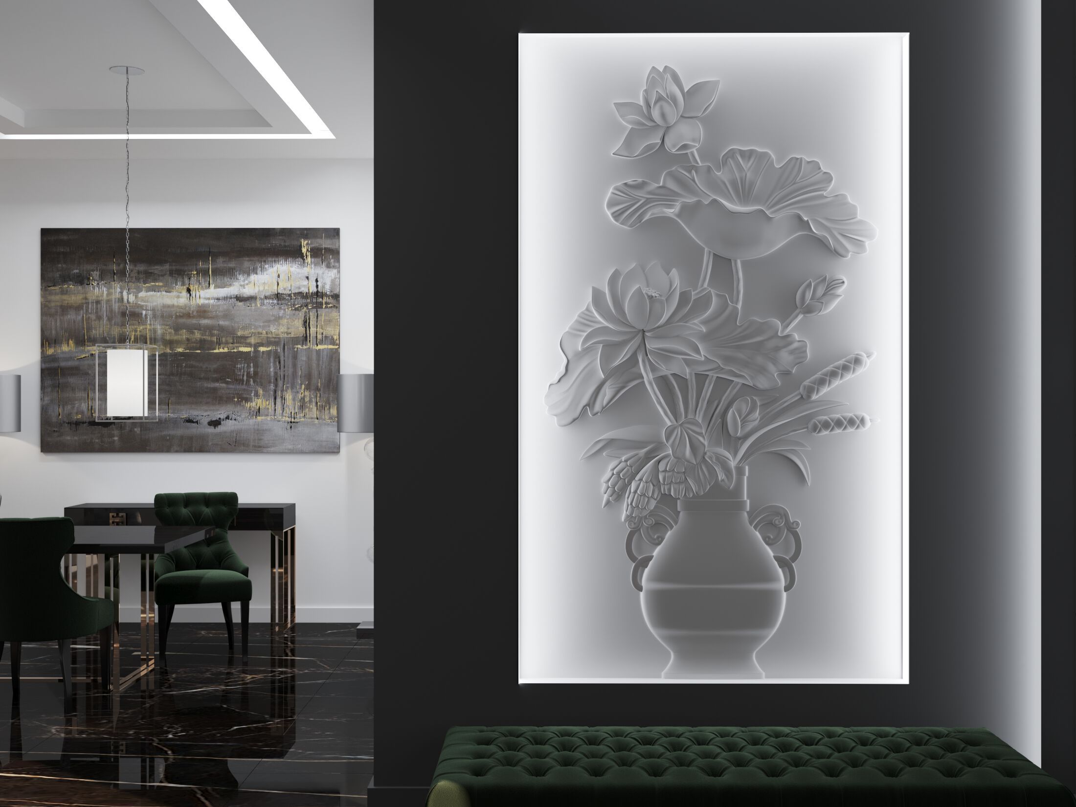 Трехмерная декоративная гипсовая панель WallDeco AFINA ARCH-00093158