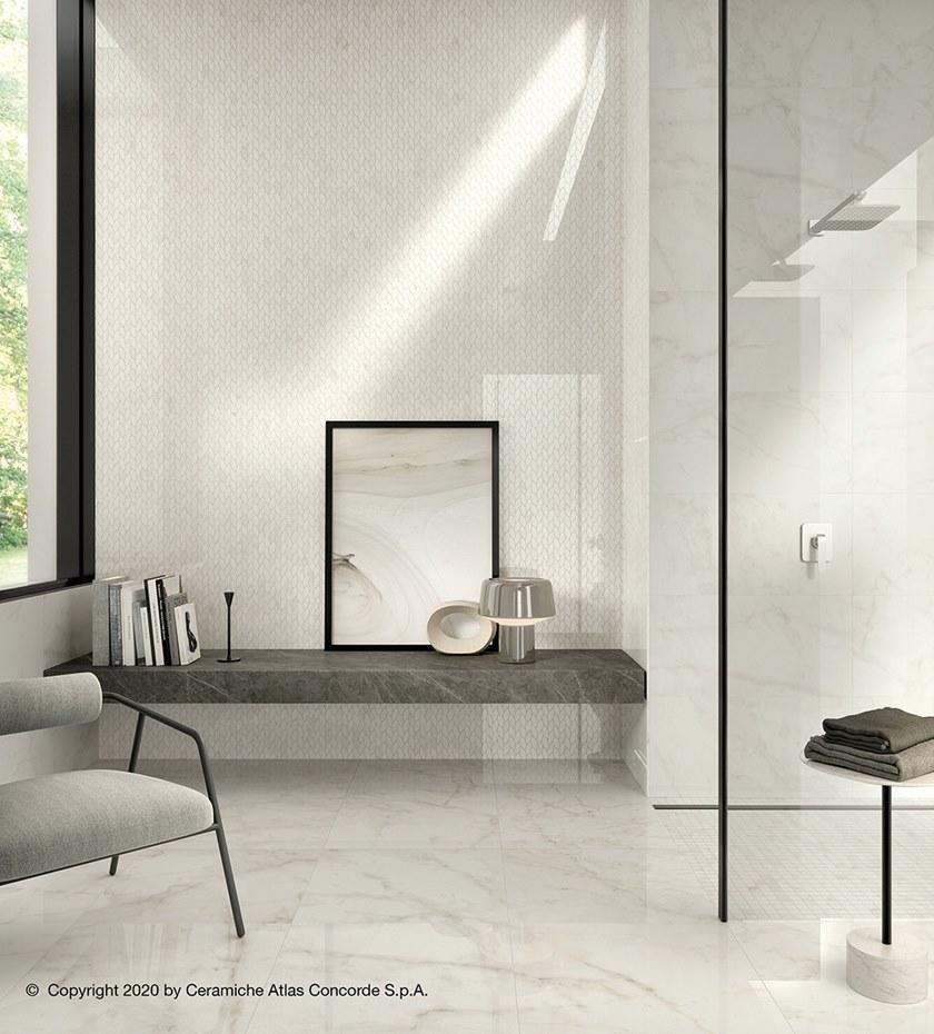 Atlas Concorde Белая плитка для стен с эффектом мрамора Marvel shine sun-id-1375735 - Вид №43