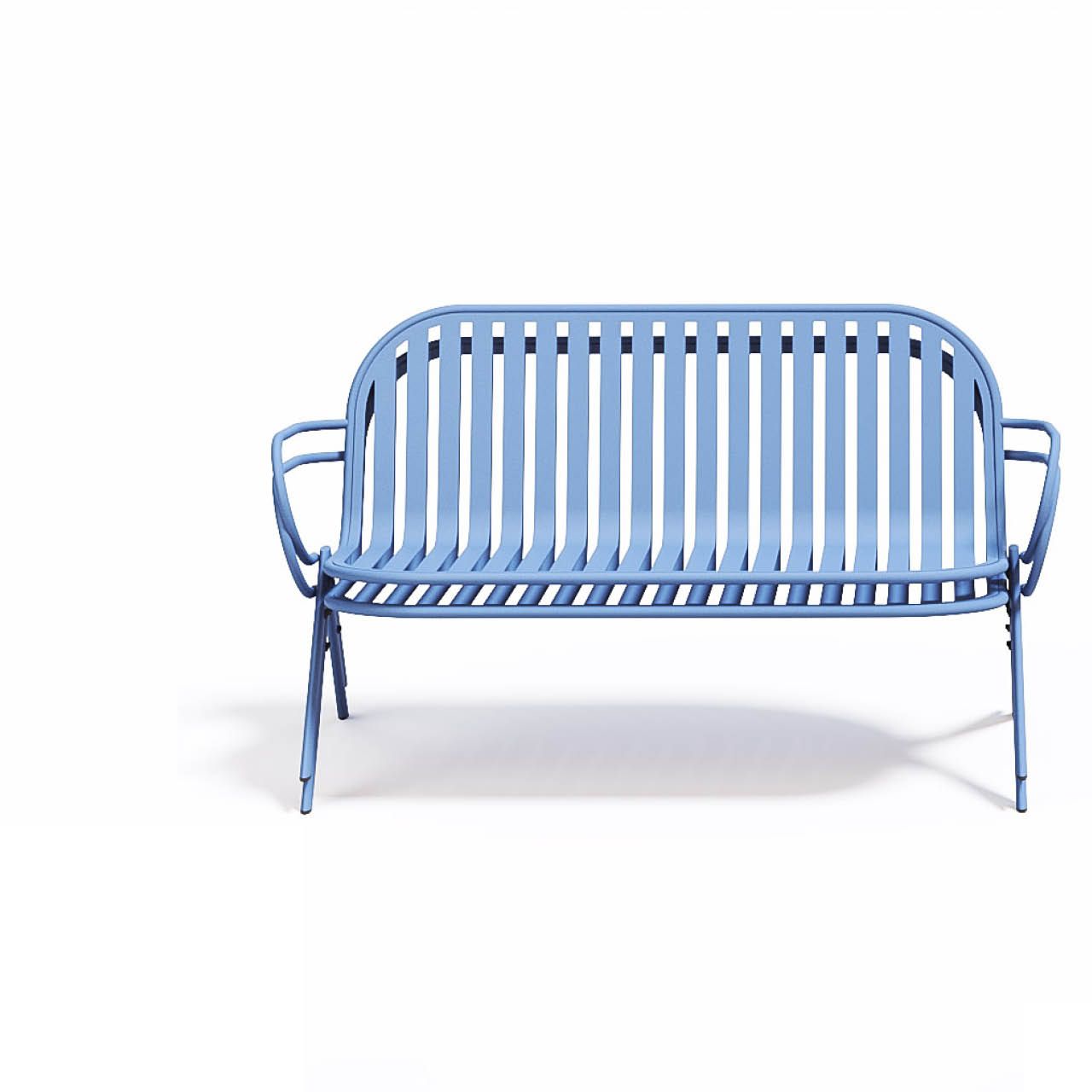 Стальная штабелируемая садовая скамейка с порошковым покрытием со спинкой BABEL D Melik ARCH-00134412 - Вид №1