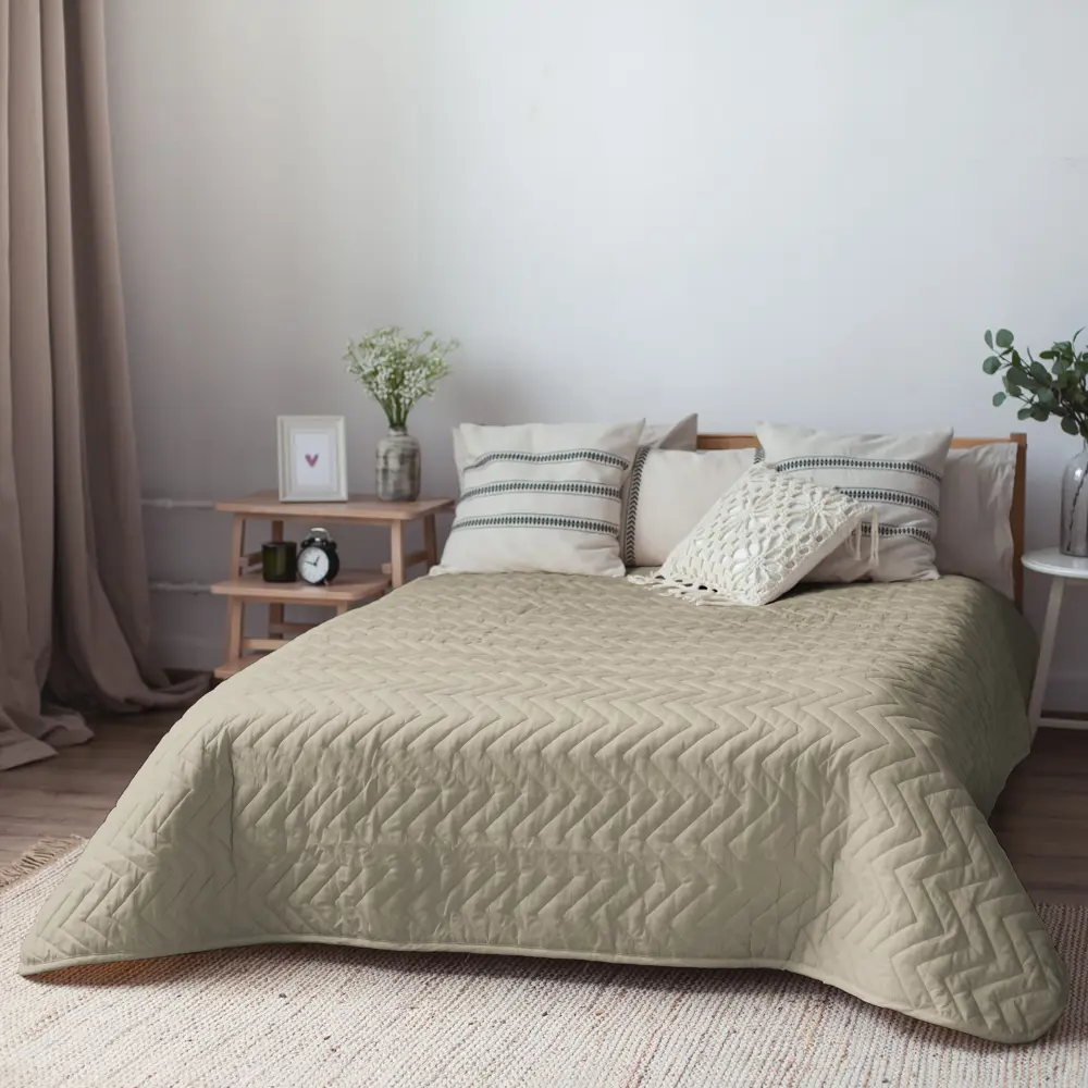 INSPIRE Покрывало Nicolosi бежевое 240x200 см из микрофибры 89334495 STLM-1034238 - Вид №4