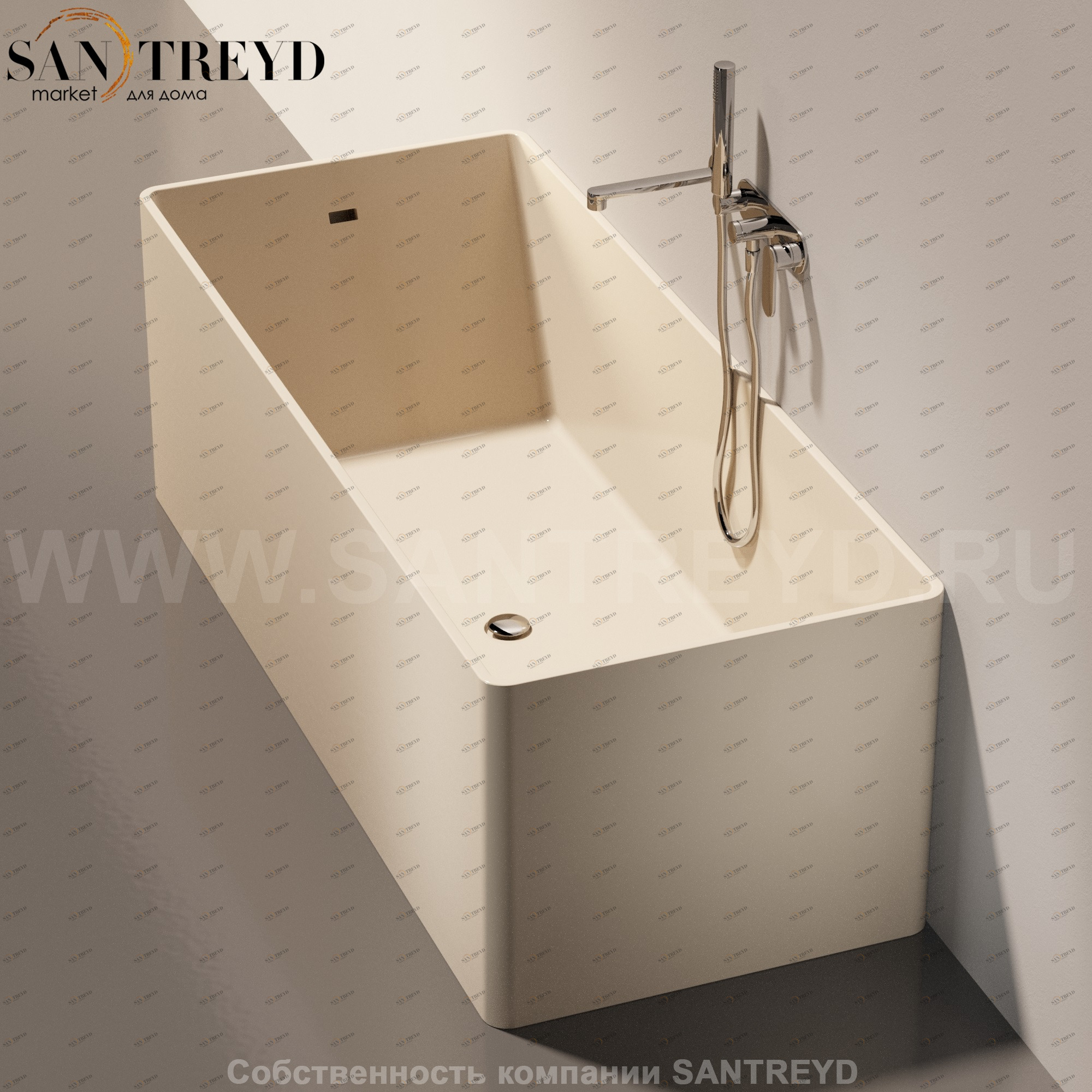 Flaminia WASH Ванна свободностоящая 170 см бежевая MW170.1015 Ceramica Flaminia MW1701015