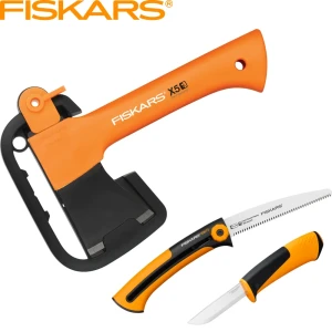 Набор для кемпинга Fiskars топор Х5, пила, нож