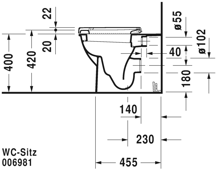 2139092000 Приставной унитаз напольный Белый Duravit Darling New Германия - Вид №3