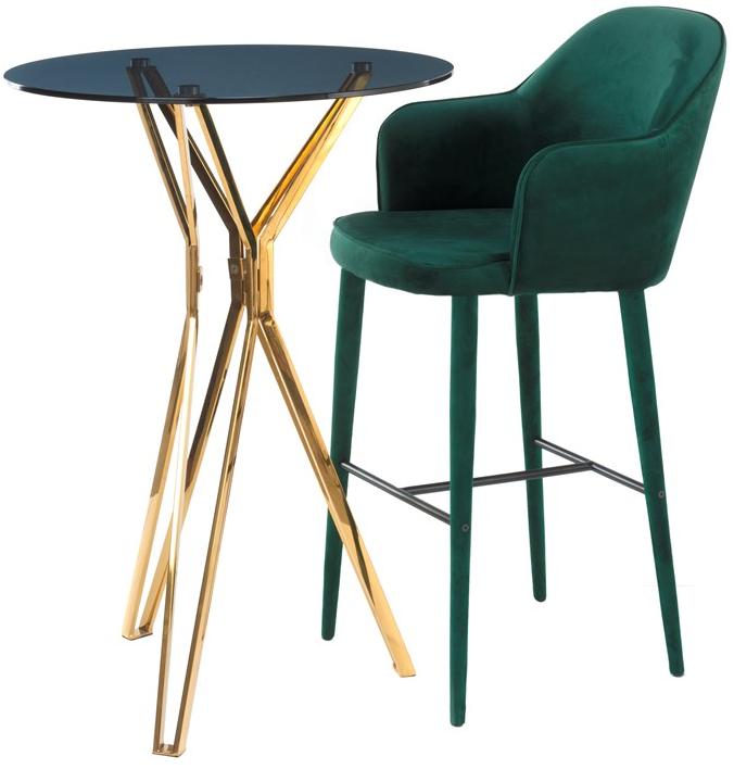 Pols Potten Круглый высокий стол из стали и стекла  370-010-005  - Вид №3