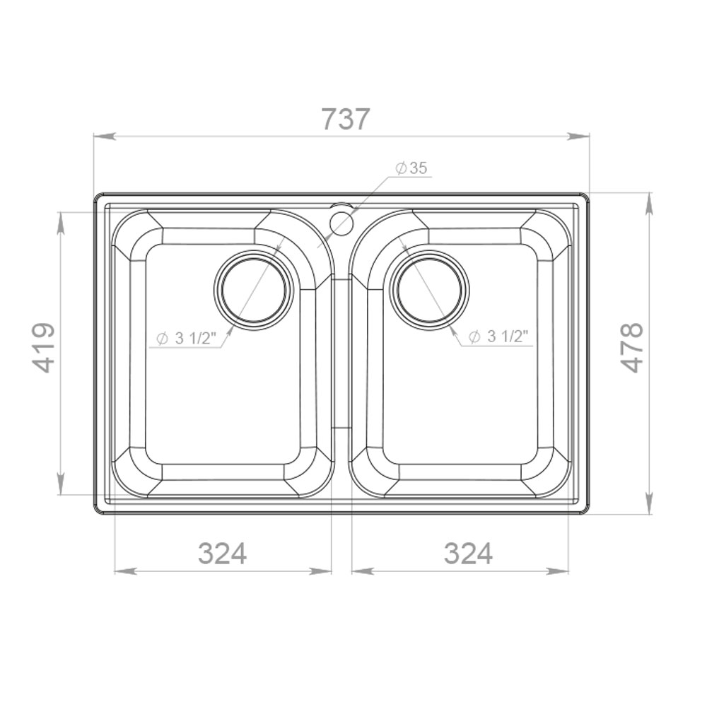 RQ610 антрацит Мойка кухонная прямоугольная Raiber  - Вид №1