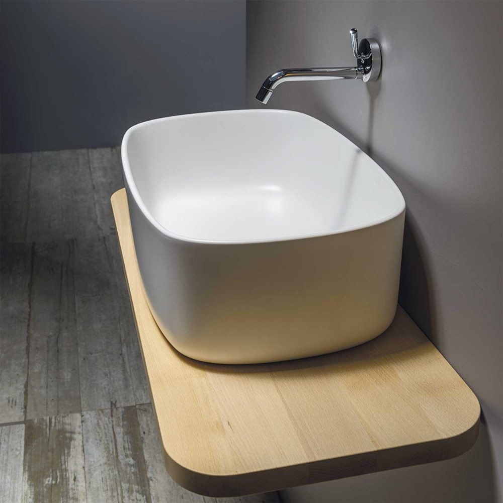 EVLACOU Подвесная раковина настенная прямоугольная EVER Life Design Bounce белая - Вид №7