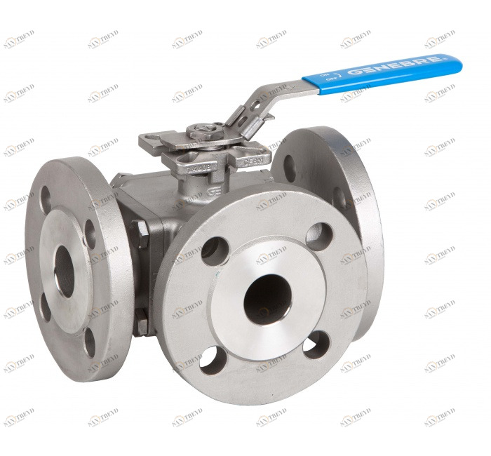 GENEBRE 2540 07 3-ходовой полнопроходной шаровой кран 2540 L-отверстие / 2541 T-образное отверстие Фланцы DIN PN 40 ≤ DN50 Фланцы DIN PN 16> DN50 
