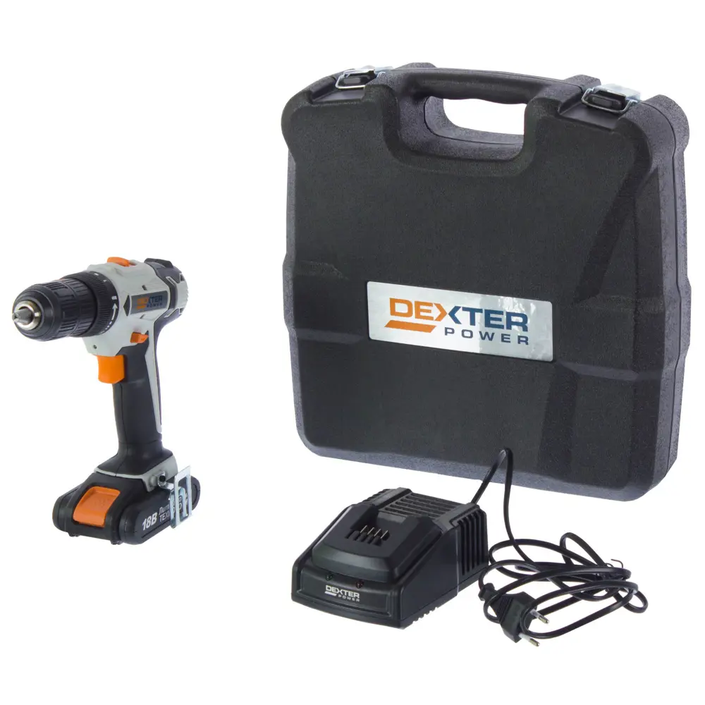 Дрель-шуруповерт аккумуляторная Dexter Power CDT219LD.4, 18 В Li-ion 2 Ач STLM-2047758 - Вид №4
